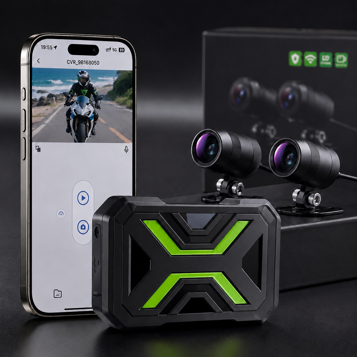 Dashcam Moto Full HD 360° - Dashora