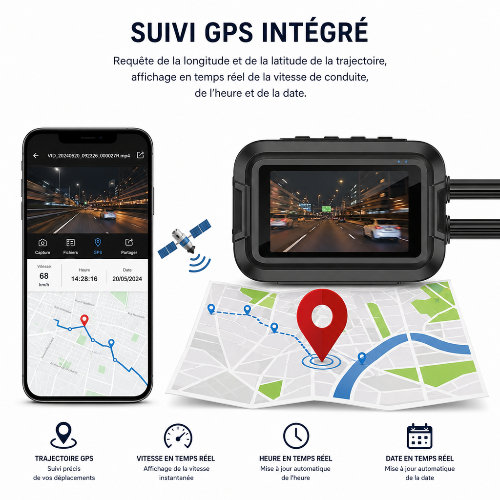 Dashcam Moto GPS HD - Dashora